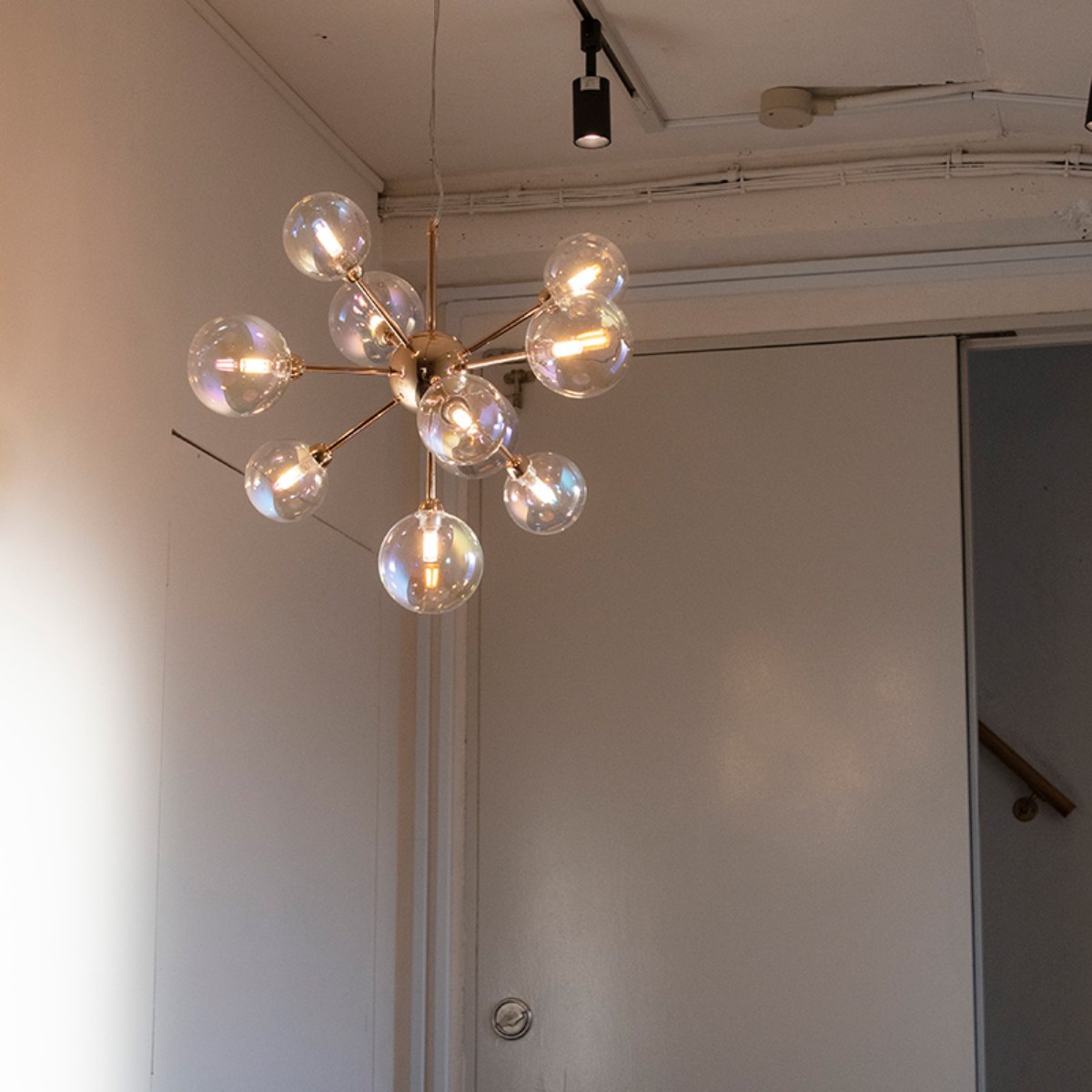 バブルシャンデリア LED付属 ガラス 10灯 完成品｜おしゃれなシャボン