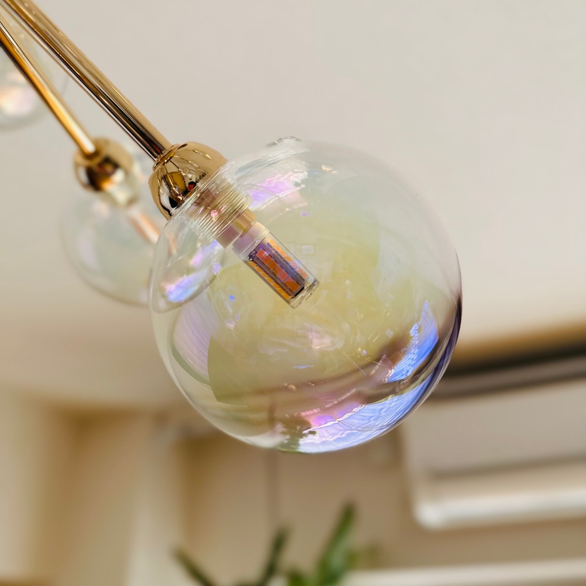 バブルシャンデリア LED付属 ガラス 10灯 完成品｜おしゃれなシャボン