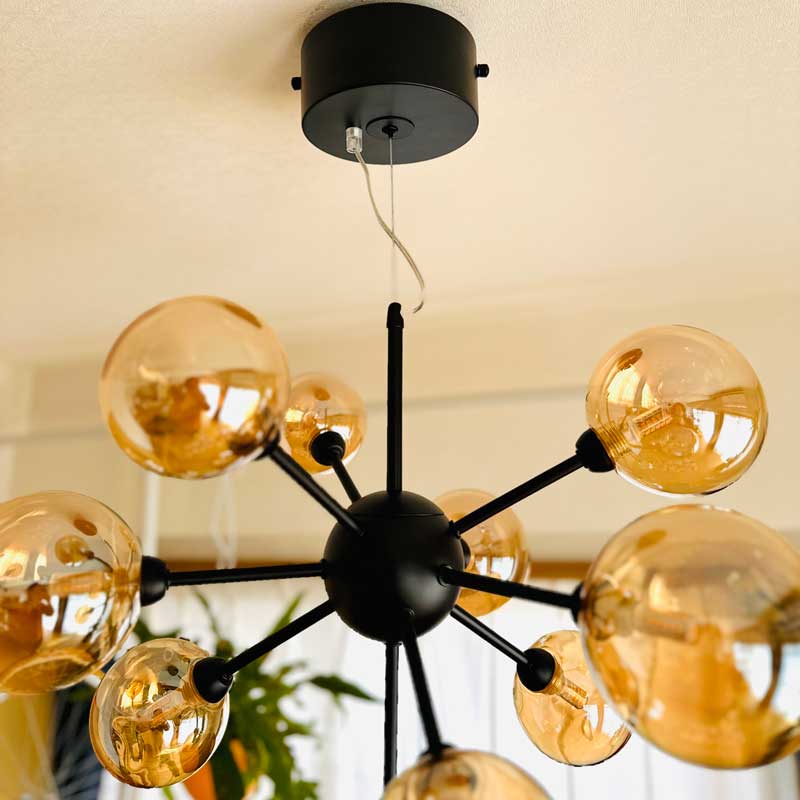 バブルシャンデリア LED付属 ガラス 10灯 完成品｜おしゃれなシャボン