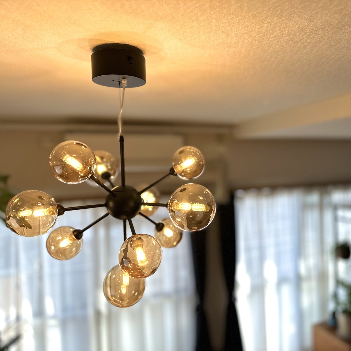 バブルシャンデリア LED付属 ガラス 10灯 完成品｜おしゃれなシャボン