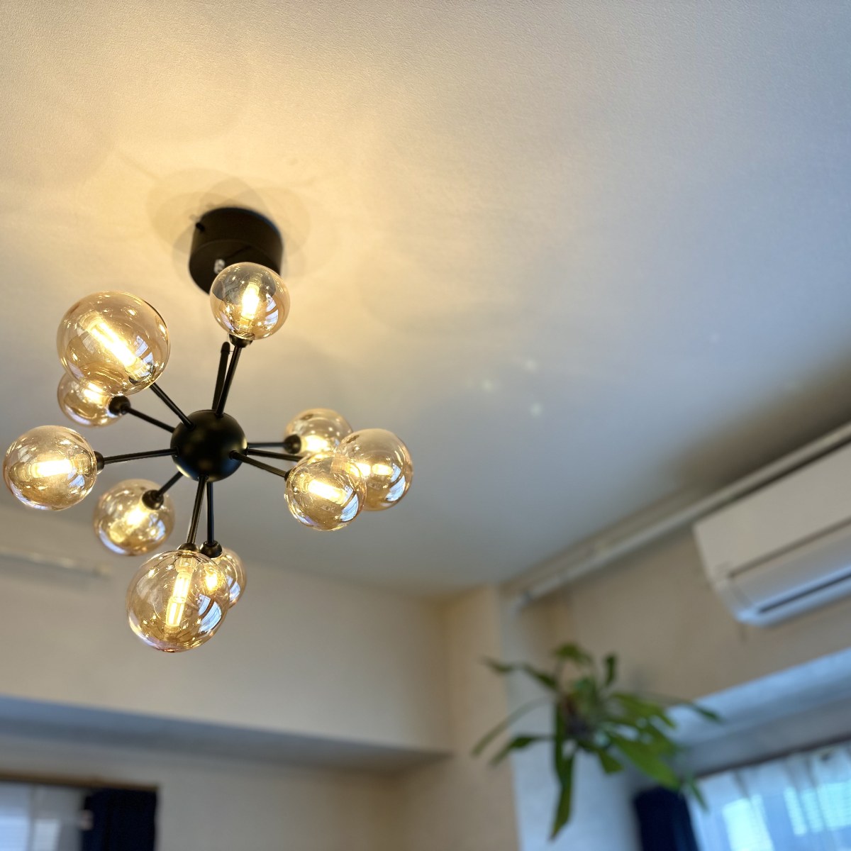 バブルシャンデリア LED付属 ガラス 10灯 完成品｜おしゃれなシャボン
