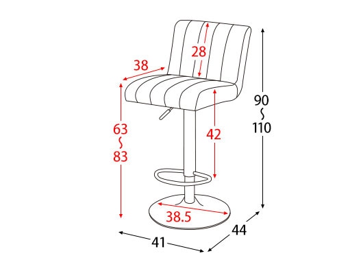 レザー張地のバーチェア｜ミッドセンチュリーな雰囲気