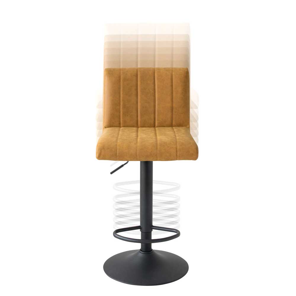 レザー張地のバーチェア｜ミッドセンチュリーな雰囲気