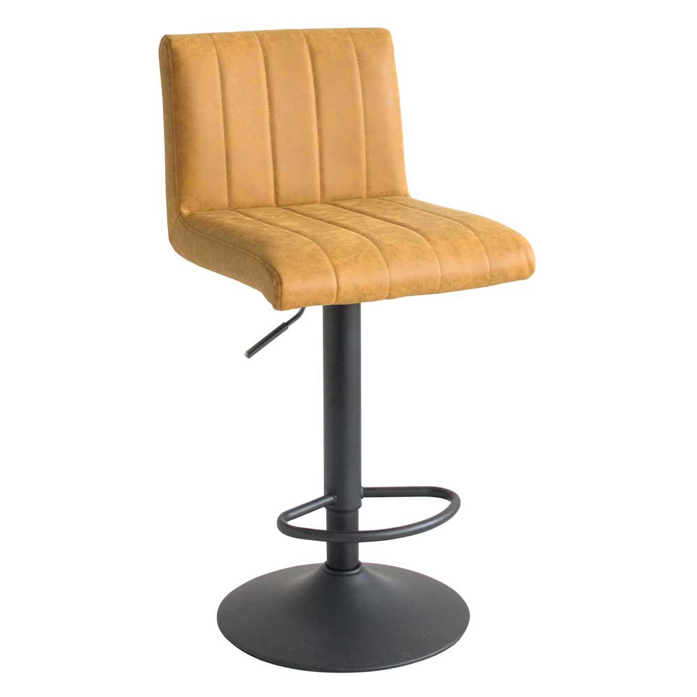 レザー張地のバーチェア｜ミッドセンチュリーな雰囲気