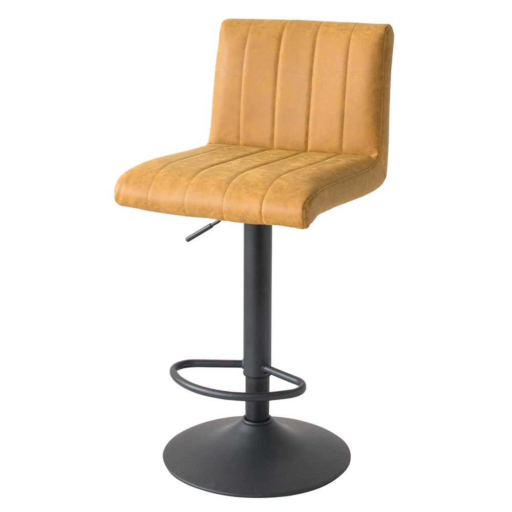 レザー張地のバーチェア｜ミッドセンチュリーな雰囲気