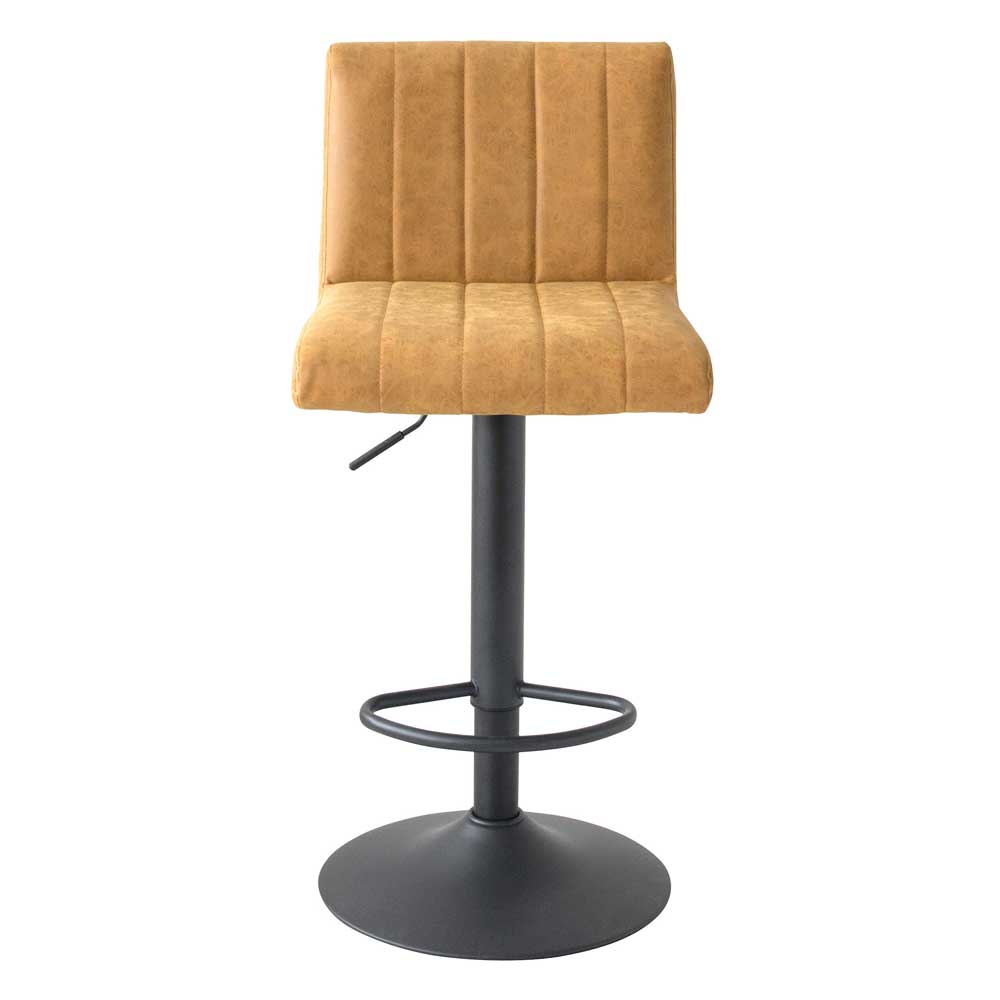 レザー張地のバーチェア｜ミッドセンチュリーな雰囲気