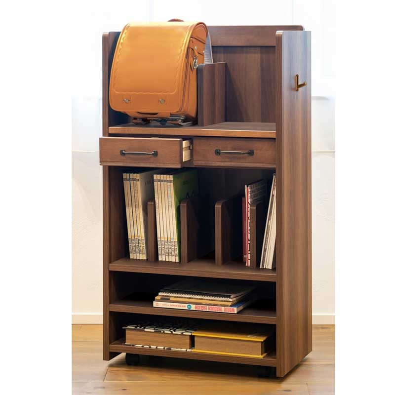 レトロモダンなランドセル収納｜ブラウンカラー