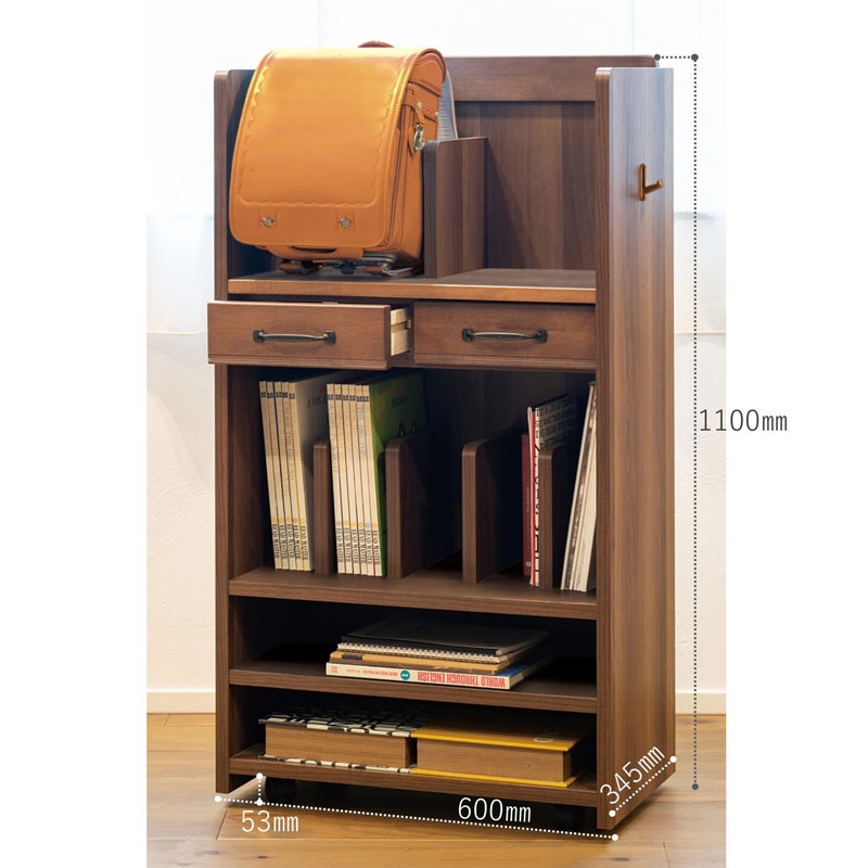 レトロモダンなランドセル収納｜ブラウンカラー