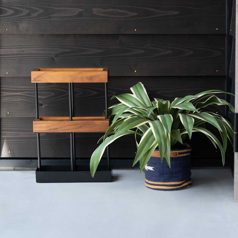 天然木×アイアンの傘立て|北欧風スリムアンブレラスタンド