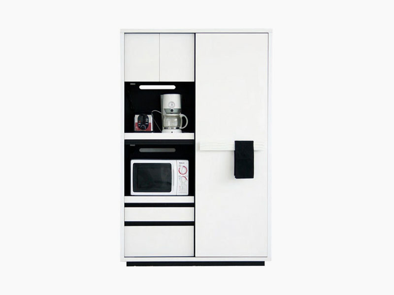 ホワイトとブラックのコントラストが美しいキッチンボード|幅120cm|SU