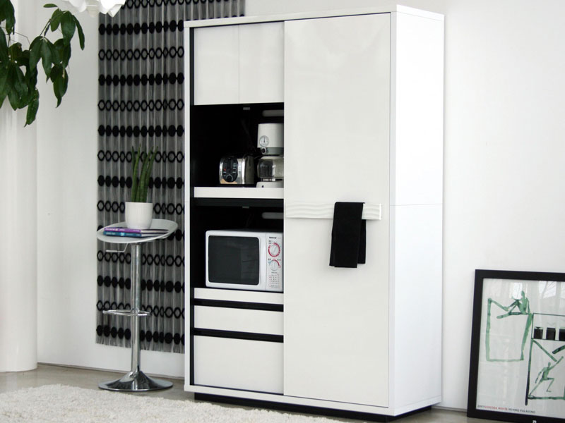 ホワイトとブラックのコントラストが美しいキッチンボード|幅120cm|SU