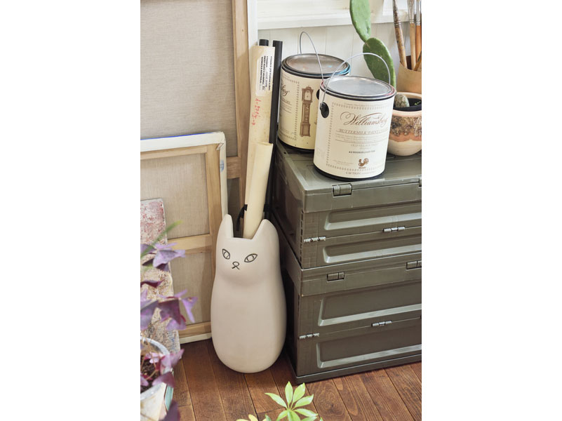 猫のデザインの傘立て｜陶器