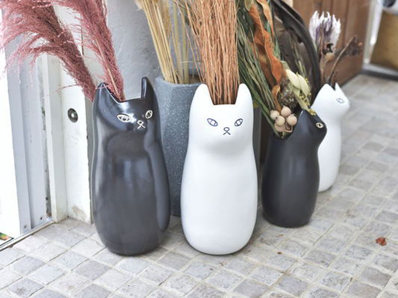 猫のデザインの傘立て｜陶器 | インテリア・家具の通販