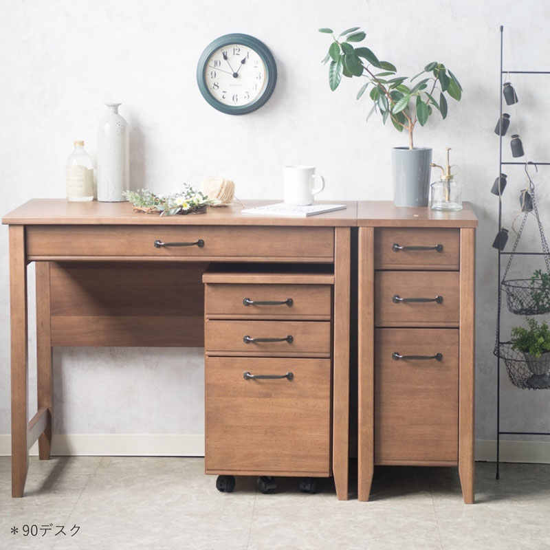 レトロモダンなデスク｜幅90,100,120cm｜ブラウンカラー | インテリア