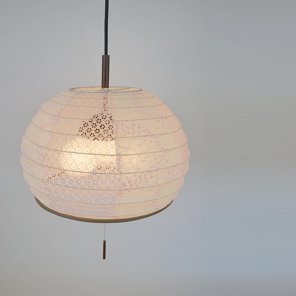 照明 天井照明 和紙 ペンダントライト 3灯 LED対応 8畳 幅45cm｜ドーム