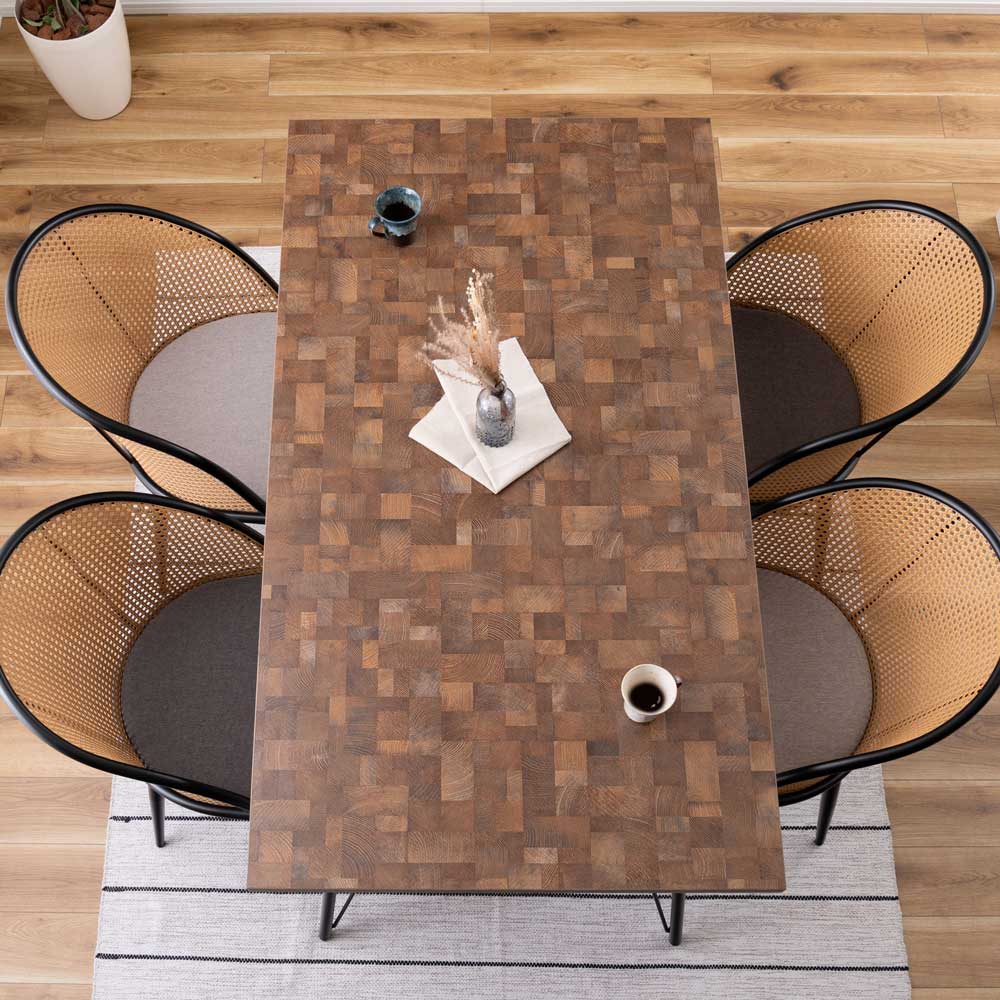 アイアンレッグ×ウッド調のダイニングテーブル｜幅150cm