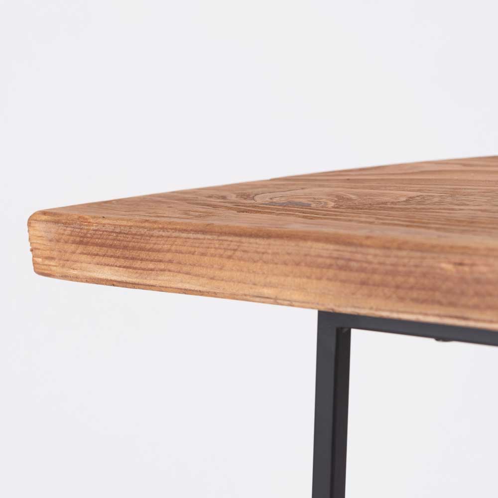 天然木×アイアンの半円コンソール｜古材の風合いを活かしたヴィンテージデザイン