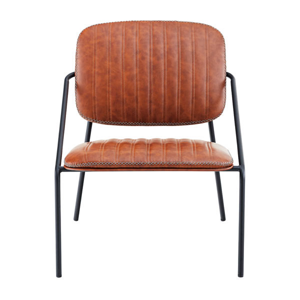 オイルレザー調×スチール脚のラウンジチェア | インダストリアル