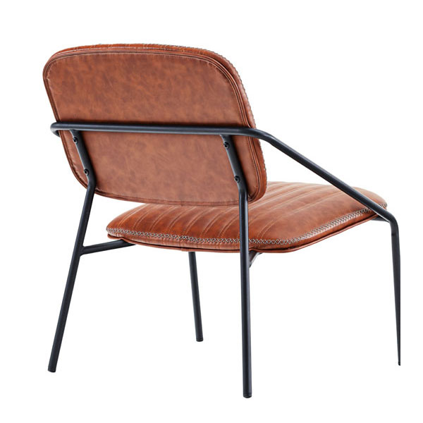 オイルレザー調×スチール脚のラウンジチェア | インダストリアル