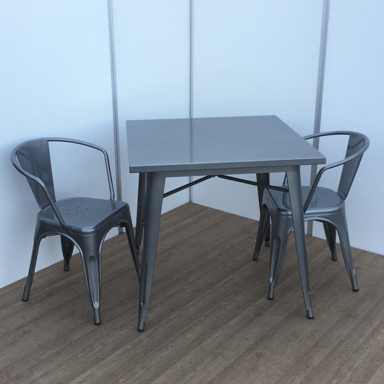 メタリック ダイニングテーブル【幅80cm】インダストリアル家具