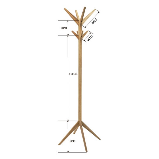 オーク材のポールハンガー | Mukku