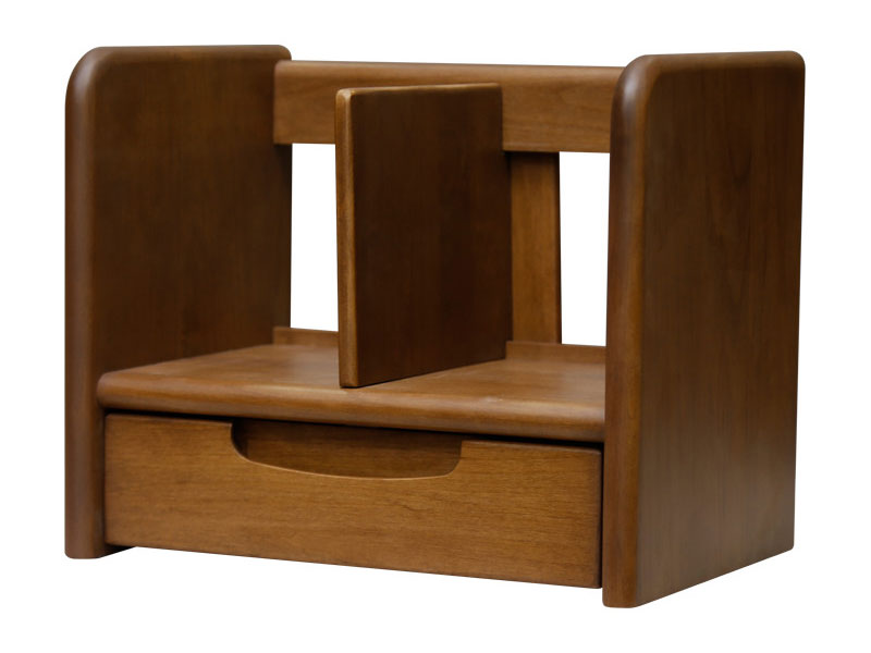 無垢材を使用したブックスタンド|ブラウン