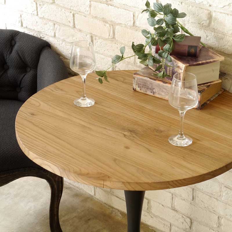 ブルックリンスタイルの丸型テーブル | 幅70cm｜優しいフォルムの馴染みやすいデザイン