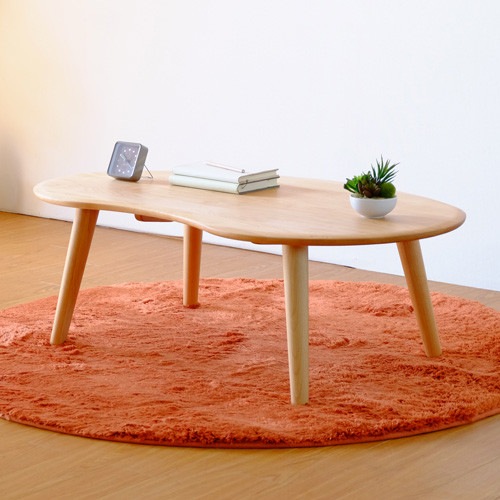 ローテーブル おしゃれ ビーンズ型 ナチュラル MO 【幅100cm】 和モダン家具