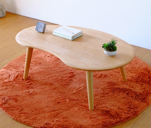 ローテーブル おしゃれ ビーンズ型 ナチュラル MO 【幅100cm】 和モダン家具