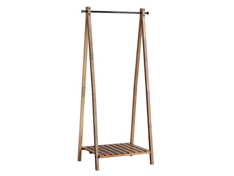 天然木とブラックスチールのハンガーラック | ソフトヴィンテージ