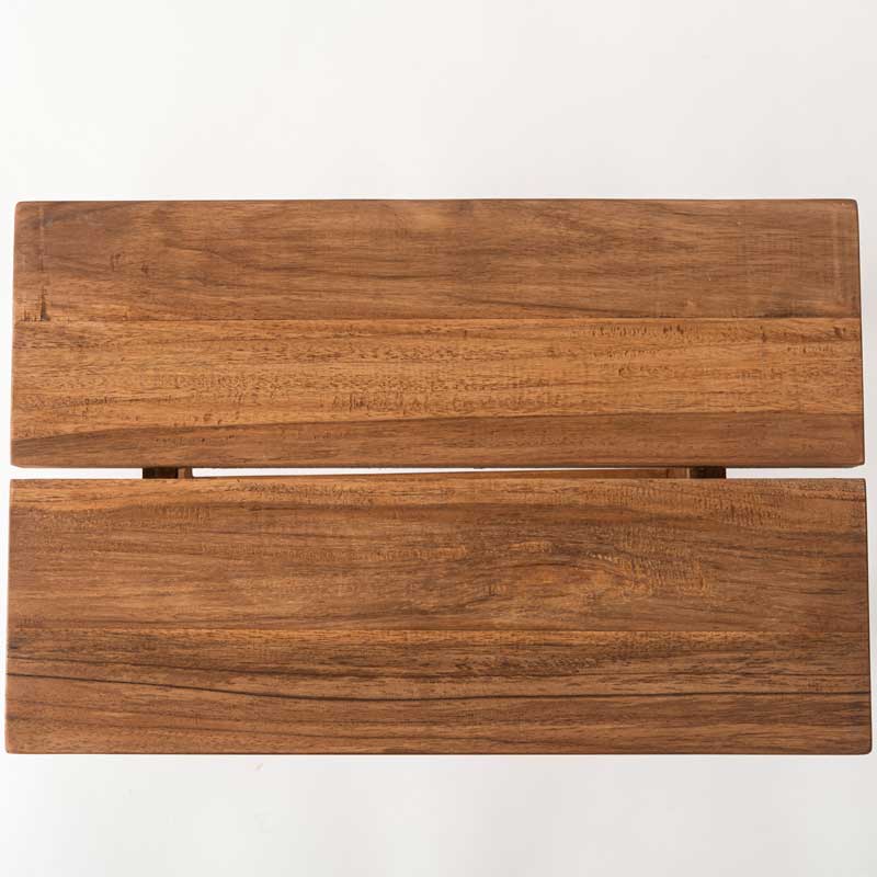 天然木チークの角スツール｜サイドテーブルや腰掛けに最適