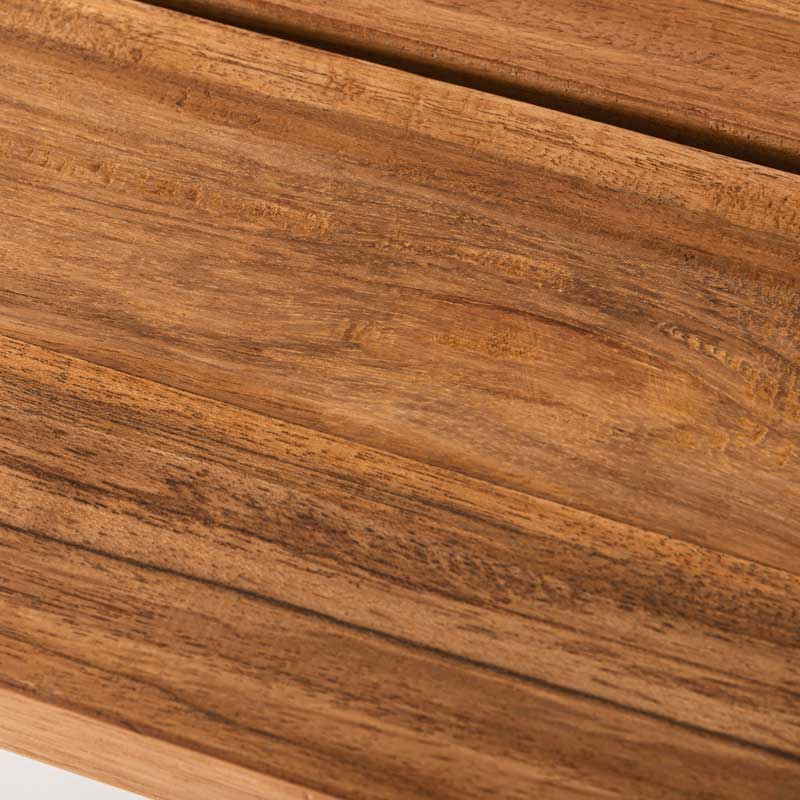 天然木チークの角スツール｜サイドテーブルや腰掛けに最適