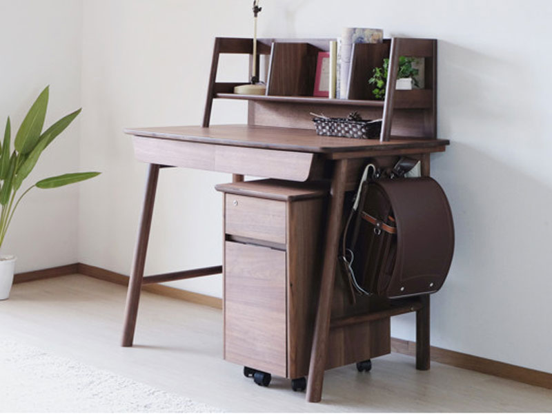 ウォルナット材のキャスター付きワゴン｜幅35cm