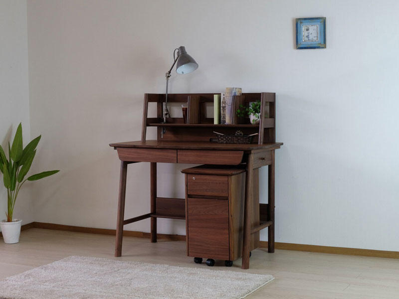 ウォルナット材のキャスター付きワゴン｜幅35cm