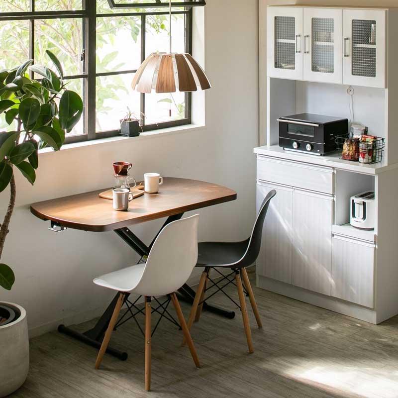 片手で操作できる昇降式テーブル｜幅120cm