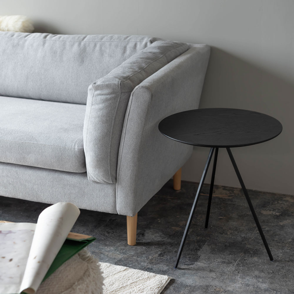 サイドテーブル おしゃれでシンプルなデザイン｜オーク突板×ブラック