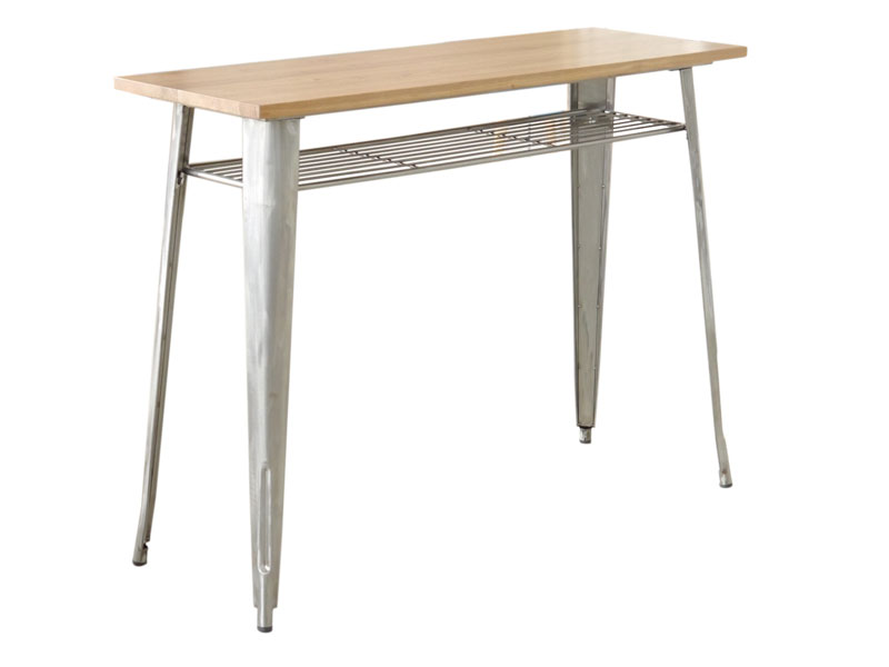 古材のような美しい木目が目を引くハイテーブル | インダストリアルインテリア