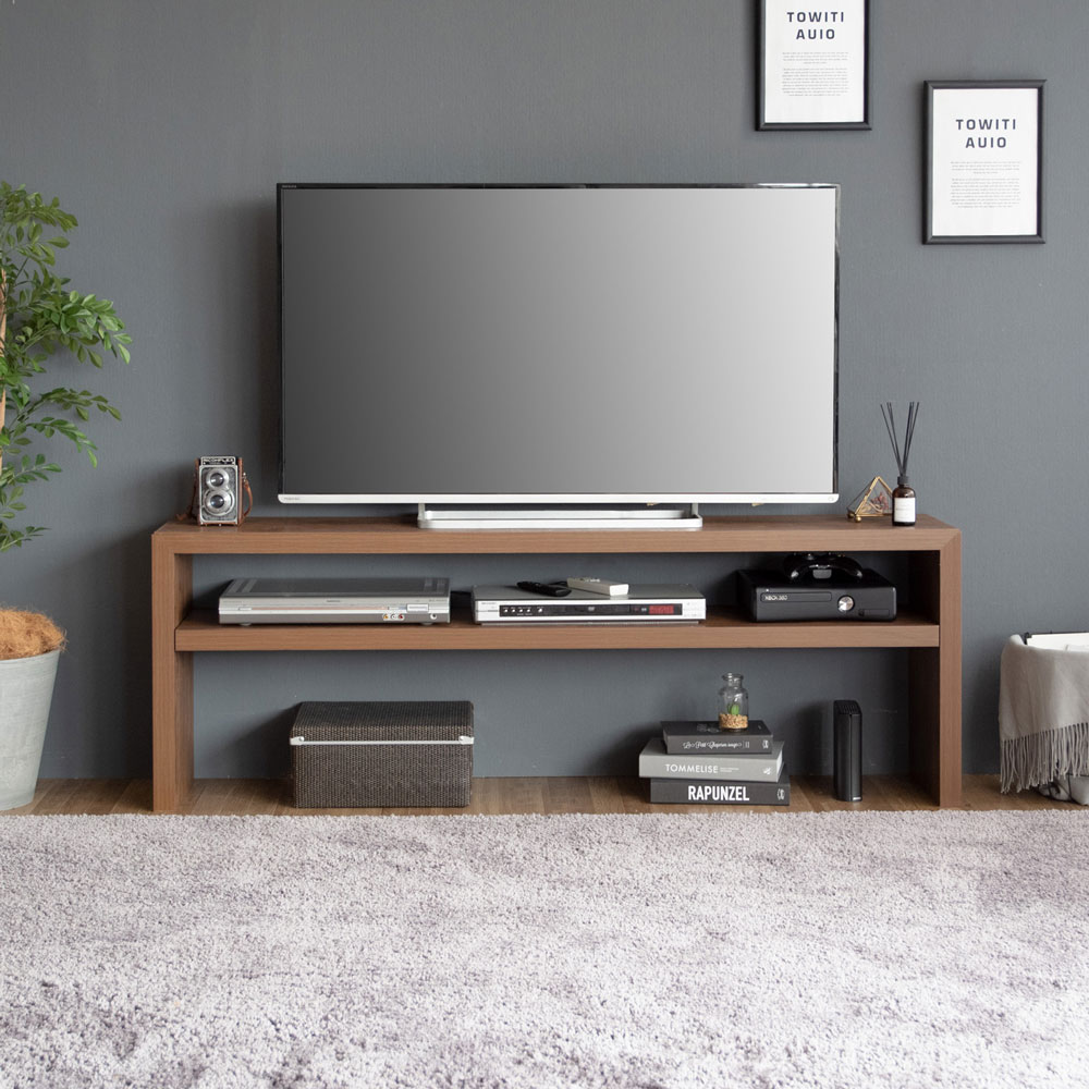 シンプル＆スタイリッシュなコの字型木製テレビボード｜幅150cm