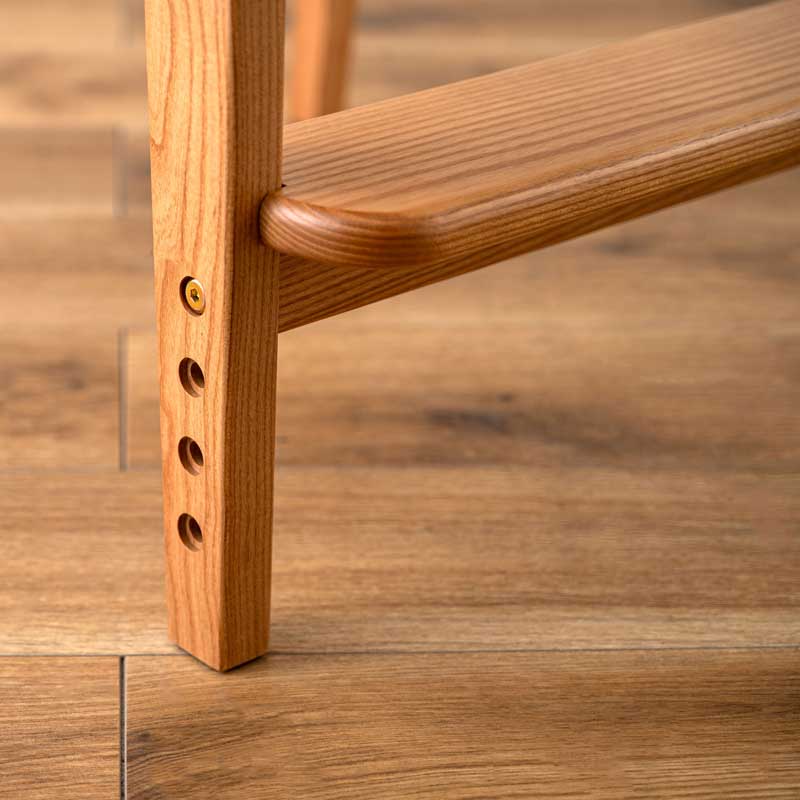 北欧風天然木の高さ調整付きキッズチェア｜4段階調節・ダイニング用