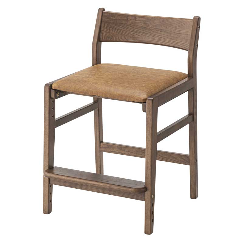 北欧風天然木の高さ調整付きキッズチェア｜4段階調節・ダイニング用