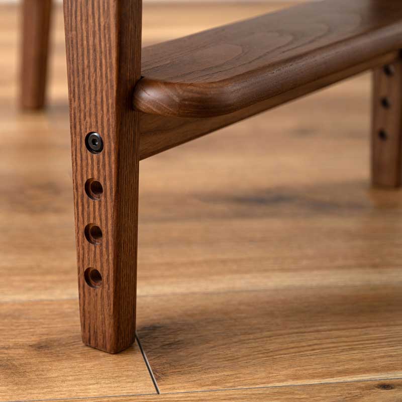 北欧風天然木の高さ調整付きキッズチェア｜4段階調節・ダイニング用