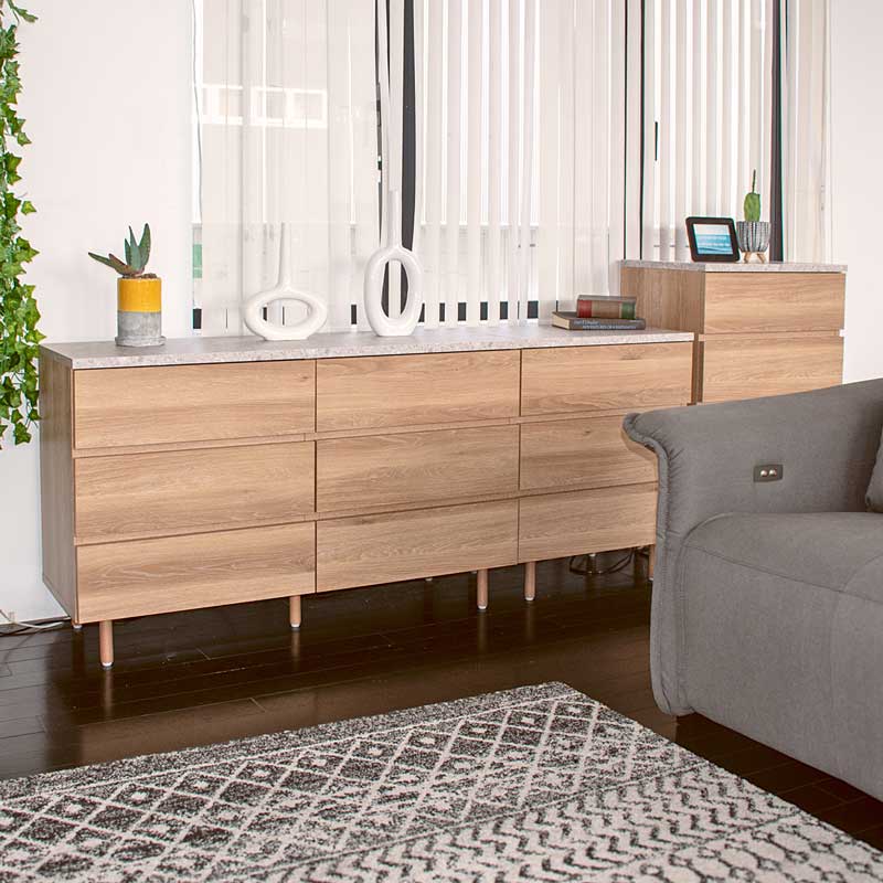 ナチュラルオークのおしゃれなチェスト｜幅120cm｜柔らかな木目の北欧モダンな収納