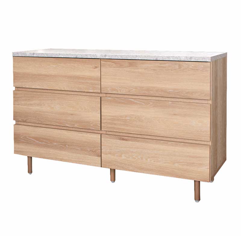 ナチュラルオークのおしゃれなチェスト｜幅120cm｜柔らかな木目の北欧モダンな収納