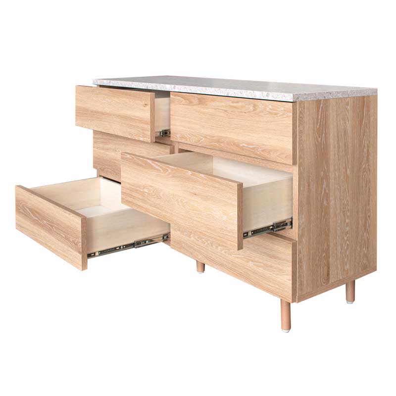 ナチュラルオークのおしゃれなチェスト｜幅120cm｜柔らかな木目の北欧モダンな収納