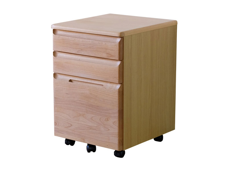 ナチュラルなデスクワゴン｜キャスター付き｜幅42cm