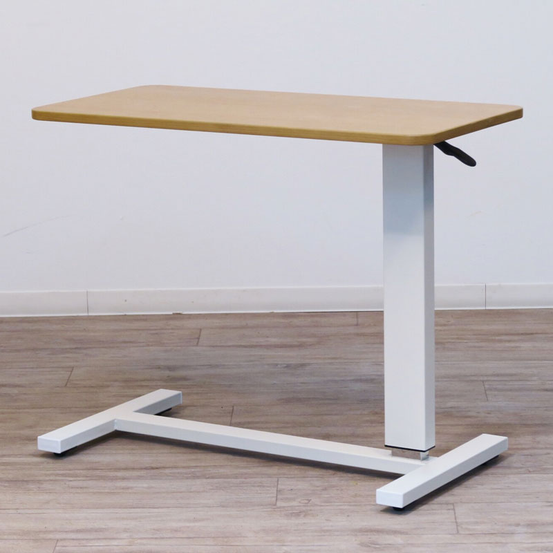 片脚タイプの昇降テーブル｜幅80cm｜キャスター付き