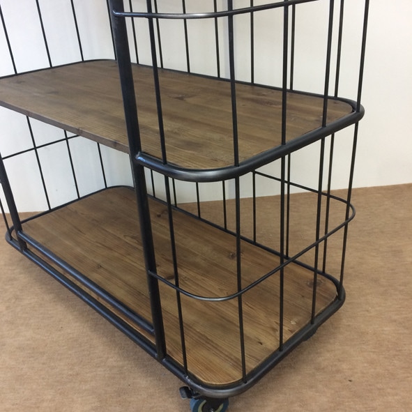 マランラック風 フレーム×古材のワゴン【高さ192cm】インダストリアル