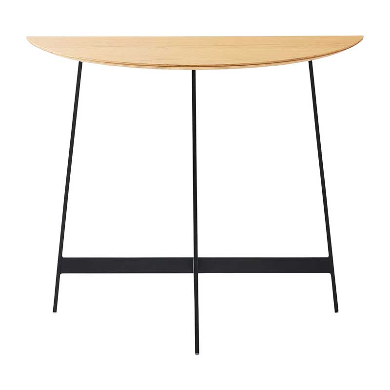 アイアン テーブル ガーデンテーブル コンソール 半円型 半円コンソール｜北欧モダン×木目アイアン | インテリア・家具の通販