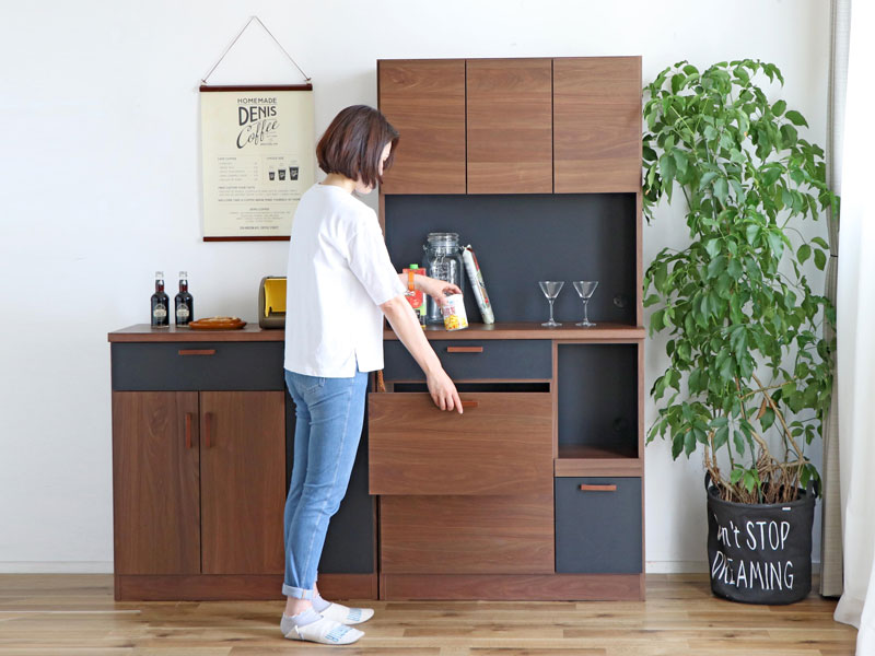 ブラック木製キッチンカウンター 楽天市場】マラソン期間クーポン配布中！ キッチンカウンター 180 食器