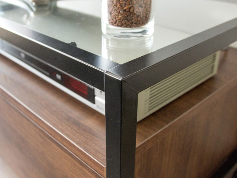 ガラス天板×アイアン×木目のテレビボード｜幅97cm | インテリア・家具